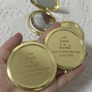 Miroir compact personnalisé en or <span class=keywords><strong>cadeau</strong></span> de demoiselle d'honneur faveurs miroir de maquillage de poche garçon fille <span class=keywords><strong>Communion</strong></span> Souvenir - Product Image 5