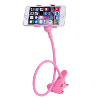 Ucuz telefon tutucu Gooseneck braketi kolu ile havai canlı dirsek telefon kelepçe braketi esnek uzun kol cep tutucu standı