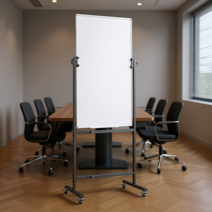 Pizarra blanca magnética de doble cara con ruedas y altura ajustable de 24x48 pulgadas, pizarra móvil de borrado en seco para uso en oficina y escuela. - Product Image 2