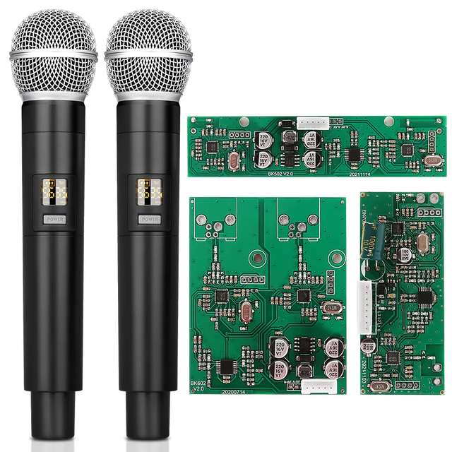 DL-802 Professional Dynamic Conference Microphone Module UHF FM Wireless Receiving Circuit Board Metal Material