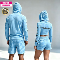 Ensemble de vêtements de plage avec sweat-shirt de pêche UPF 50+ personnalisé, séchage rapide, respirant, extensible, protection solaire, avec masque intégré pour hommes