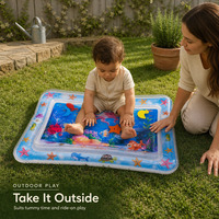 Tapis de jeu aquatique gonflable en PVC de qualité supérieure pour bébés et tout-petits, tapis sensoriel à faire rouler sur le ventre, pour l'intérieur et l'extérieur