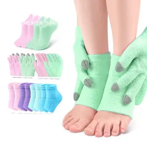 保湿手套和袜子，带凝胶衬里干燥的手或脚治疗破裂的手愈合手套