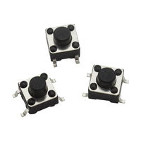 Interrupteur tactile 6*6*5mm / 6mm / 7mm 4 broches horizontal SMD montage Tactile Micro bouton interrupteur noir DC 12V 50mA