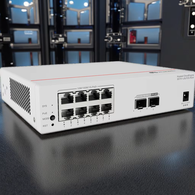 Huaweis CloudEngine S5751-L Series S5751-L8T2J-RUA S5751-L8LP2J-RUA S5751-L8P2J-RUA S5751-L8P2PN2J-RUA Remote Module Switches