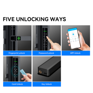 IP65 עמיד למים דלת פלדה/עץ מנעול חכם Tuya TTlock דיגיטלי ביומטרי סיסמת טביעת אצבע בקרת אפליקציה בקרת ענן מאובטחת - Product Image 4