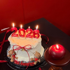 Honey And Sweetness 2026 Digital <b>Candle</b> Cake Plugin <b>Red</b> <b>Candles</b> For New Year Spring Festival Cake Decorating Supplies - Product Image 4