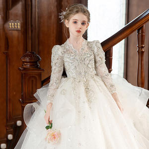 Vestido de Leotardo <span class=keywords><strong>para</strong></span> Niñas, <span class=keywords><strong>para</strong></span> Cumpleaños, Blanco, Poliéster, Manga Larga, Princesa, Flores, Boda, Alta Gama, <span class=keywords><strong>Piano</strong></span> - Product Image 5