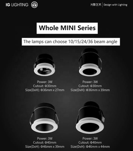 Foco LED de 3 vatios downlight Led Mini foco abierto agujero 40 mét giratorio Mini focos LED Para gabinete Para escaparate - Product Image 2