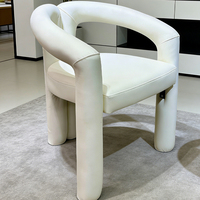 Chaise de salon de manucure de luxe léger, tabouret de maquillage crème tendance et minimaliste, chaise de salon de beauté, chaise de coiffeuse avec dossier pour chambre à coucher et maison