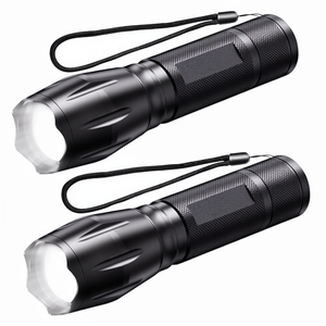 ไฟฉาย LED ระดับมืออาชีพทรงพลัง 2 ชิ้นแบตเตอรี่แบบพกพา 10W 3000 ลูเมน 5 โหมด IP65 กันน้ำมินิพลังงานสูง - Product Image 1