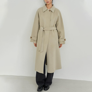 Wholesale <b>Mens</b> Maxi Raglan Sleeve Wool Blend <b>Coat</b> Lapel Collar Belted <b>Long</b> Trench Style Overcoat Elegant <b>Winter</b> Outerwear - Product Image 3
