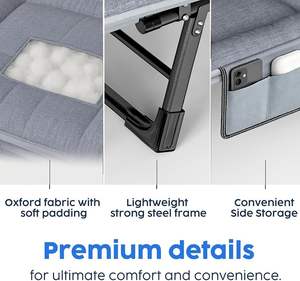 Taşınabilir Katlanır Kamp Yatağı Sandalyesi Çelik Boru Çerçeveli 6 Pozisyonlu Ayarlanabilir Şilte Veranda Plaj İç/Dış Mekan Kullanımı İçin (78 inç) - Product Image 5