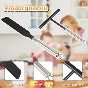 Kit Écologique Spatule à Crêpes en Nylon, Silicone et Acier Inoxydable avec Distributeur de Pâte et Épandeur à Crêpes pour la Cuisson des Crêpes - Product Image 5