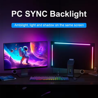 Bande LED adressable RGB IC WS2812B ROHS avec télécommande USB pour synchronisation avec l'écran d'ordinateur, rétroéclairage, jeux, décoration de vacances