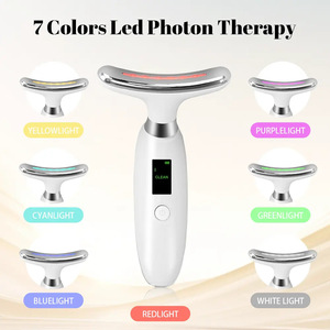 Masseur facial et du cou à LED 7 couleurs, chauffage constant, appareil de beauté portable, télécommande sans fil, <span class=keywords><strong>visage</strong></span> - Product Image 3