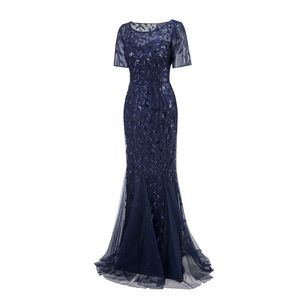 Vestidos <span class=keywords><strong>de</strong></span> Noche <span class=keywords><strong>de</strong></span> Lujo LD101 para Mujer, Vestidos <span class=keywords><strong>de</strong></span> Fiesta Largos con Lentejuelas Bordadas, Manga Corta, Corte Entallado, para Damas <span class=keywords><strong>de</strong></span> <span class=keywords><strong>Honor</strong></span> - Product Image 5