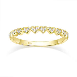 Anello personalizzato Mossanite promessa a forma di cuore per Gifts14k placcato oro fidanzamento e fede nuziale argento Sterling S925 anello cuore - Product Image 1