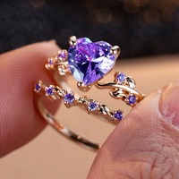 Непромокаемое непотусклое Золотое кольцо из нержавеющей стали 18K PVD в форме сердца