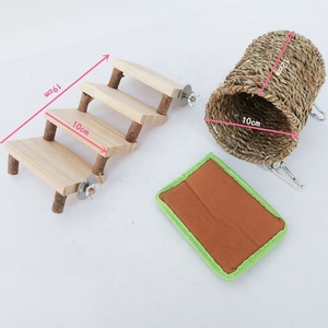 Accessoires de cage pour animaux de compagnie Hamsters Gerbilles <span class=keywords><strong>Rat</strong></span> Petits animaux Escalade Jouets à mâcher Hamster Échelle en bois Pont <span class=keywords><strong>Hamac</strong></span> Facile à installer - Product Image 5