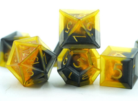 Dés à facettes jaunes en résine pour accessoires de jeu D&D