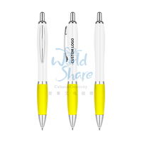 World Share Bolígrafo de plástico a presión de alta capacidad Bolígrafos con logotipo de 1,0mm para oficina y uso de estudiantes Papelería promocional