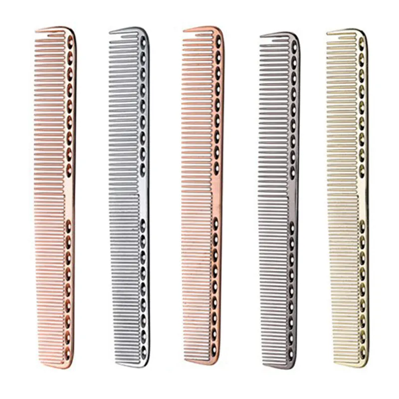 Sisir penata rambut aluminium luar angkasa, sisir pemotong rambut profesional Anti statis