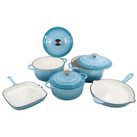 Vente en gros d'ustensiles de cuisine émaillés en fonte chinoise de haute qualité Ensemble de casseroles Poêle à frire de haute qualité