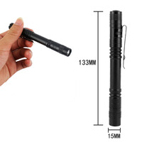 Linterna LED Portátil de Aluminio, Potente Linterna con Clip, Mini Linterna de Bolsillo, 2 Pilas AA