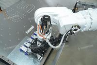 Presse plieuse CNC haute productivité et durable DP-ES Genius DA69S 200T 3200mm 8+1 axes avec bras robotisé pour le pliage de portes d'ascenseur