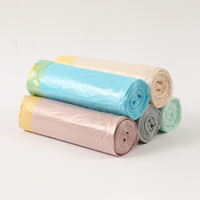 Sacs poubelles jetables en plastique HDPE vert et blanc, parfumés, de type gilet, avec soufflet de fond et cordon de serrage, taille personnalisée, pour usage domestique