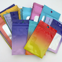 Sachet Mylar personnalisé holographique avec fenêtre, scellé, pour bijoux (boucles d'oreilles, colliers), flacons de peptides portables de 3ml et 10ml
