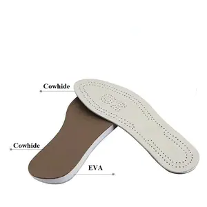 High Quality Genuine Cowhide Insoles O-leg Adjustment Insoles Genuine Leather Insoles for male and Female