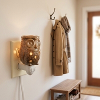 Brûleur d'encens chinois en céramique écologique en forme de hibou Scent-Sational avec veilleuse et diffuseur de parfum toutes saisons