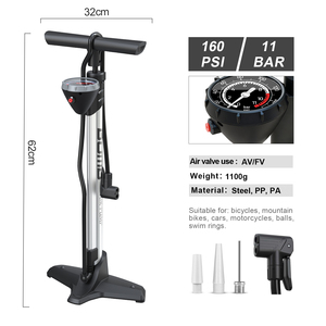 BOMO Bomba de Aire para Bicicleta de Alta Presión 160 PSI con Válvula de Alivio de Botón y Mango Ergonómico para Bicicletas de Montaña y Carretera - Product Image 6