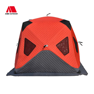 Fabricants vente en gros deux portes quatre fenêtres convenant à 3-4 personnes extérieur hiver chaud pêche sauna poêle cheminée tente - Product Image 3