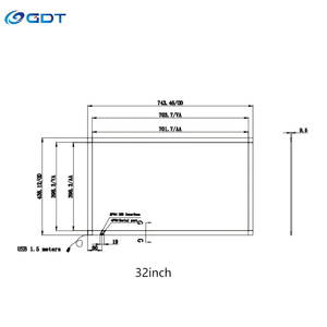 Màn hình cảm ứng hồng ngoại đa điểm 20 điểm chạm GDT <span class=keywords><strong>32</strong></span> inch, tấm phủ cảm ứng - Product Image 4