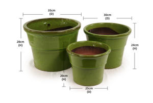 Pot de fleurs en céramique de campagne, pot à fleurs en relief respirant pour jardin extérieur - Product Image 4