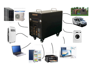 AL-M 오래 지속되는 휴대용 전력 다기능 5000W 태양열 발전기 220V 순수 사인파 AC 출력 + DC, - Product Image 5