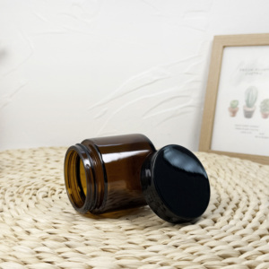 ภาชนะเหยือกแก้ว15g กันเด็กทรงกลมสีดำขาวพร้อมฝา CR - Product Image 1