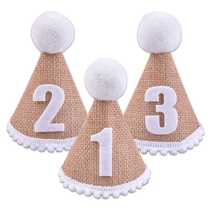 Chapeau Demi-anniversaire 1/2 Pour Bébé – Cône Avec Pompon, élastique Réglable – Pour Fête Des 6 Mois Et Photos