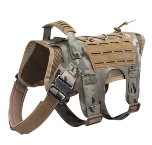 犬用ハーネスアウトドア犬用トレーニングハーネスヘビーデューティ戦術バッグ付きメタルバックルプルなし - Product Image 2