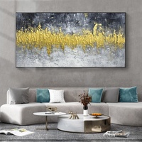 Décoration intérieure, nouvelle arrivée, peintures murales modernes faites à la main, paysage doré, gris, blanc, toile, art, peinture à l'huile, JZ Arts