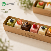 Boîte de présentation en papier kraft personnalisée pour mini-gâteaux, pâtisseries, biscuits, macarons – Emballage à emporter pour boulangerie (vente en gros)
