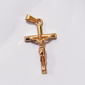 Colgante de Cruz de acero inoxidable para hombre, joyería fina, collar religioso de Jesús, colgante personalizado de Cruz de hiphops - Product Image 1