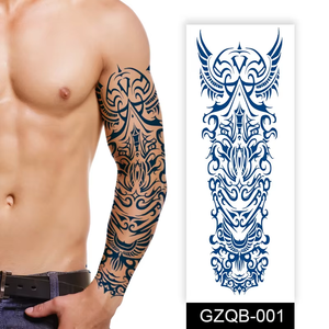 Autocollants de tatouage temporaires à base de plantes pour bras entier, étanches, motif Vierge Marie, Couronne, Lion, pour hommes, vente en gros - Product Image 3