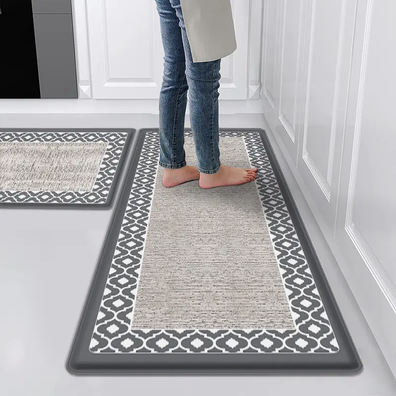 Alfombras y alfombras gruesas de PVC personalizadas al por mayor, alfombras impermeables, alfombrilla de cocina, alfombrilla de pie para Cocina