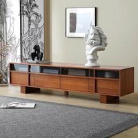Meuble TV et Table Basse Traditionnels en Bois Massif Importé, Écologiques et Durables, pour Salon, Chambre et Hôtel