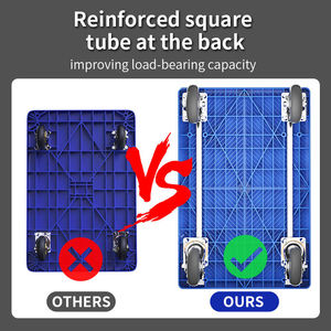 Giỏ hàng tiện ích Nylon lớn với bánh xe màu nâu 5 inch, tải nặng 500kg, thiết kế gia cố màu xám - Product Image 3