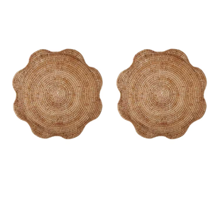 Cargadores de mesa de mimbre redondos hechos a mano y manteles individuales estilo flor plato de ratán hecho en Vietnam producto artesanal al por mayor - Product Image 6